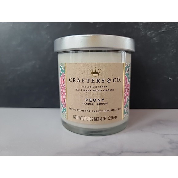 Crafters & CO. Exclusively From Hallmark Gold Crown Peony Candle 8oz - Picture 2 of 10